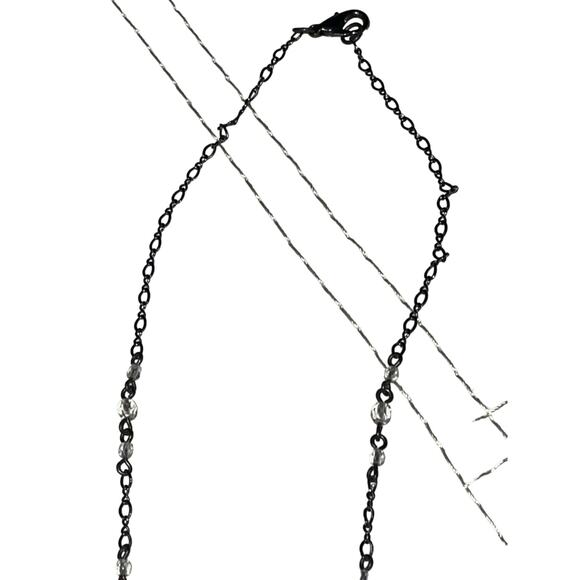 Victorian Crystal & Rhinestone Double Pendant Necklace - Picture 7 of 14